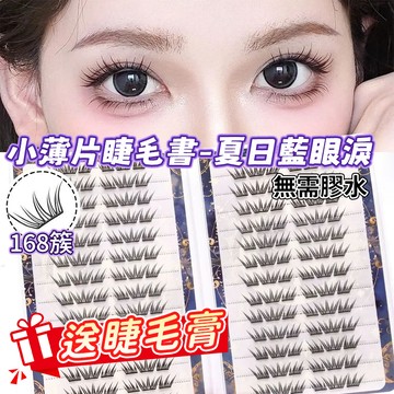 2026新款💖清透感夏日藍眼淚2.0小薄片睫毛書 免膠免卸 168簇空氣感自然仿真假睫毛 氛圍感分段式卷翹眼睫毛囤貨裝