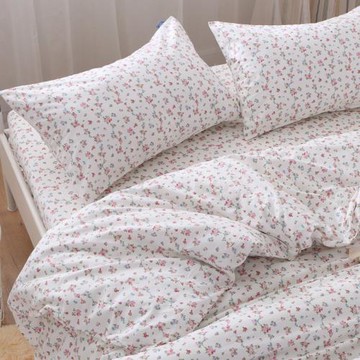 純棉被套單件女宿舍1.5m1.8米白底小碎花田園全棉被罩雙人200x230