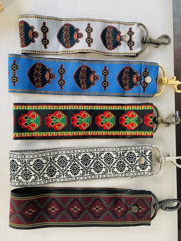 排灣族圖騰 電繡布手機腕帶掛繩