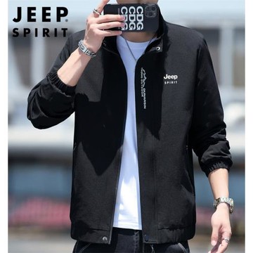 JEEP吉普春秋夾克男外套立領休閑男裝青年商務簡約百搭茄克衫新款