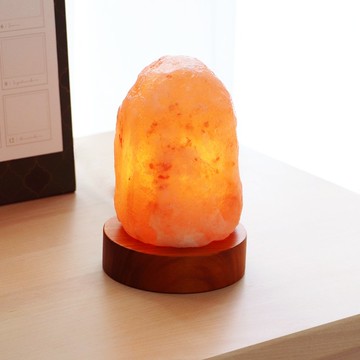 小玫瑰原礦 I 原木底座 I鹽燈  I 淨化磁場 提升好運