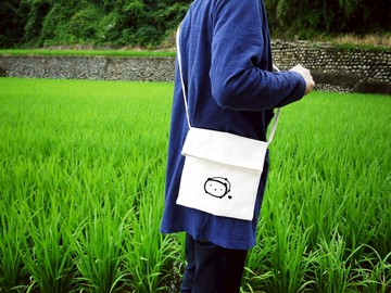 【純手工絹印 - 反摺小包】熊小寶 發呆歡呼日常 / 雙面套色