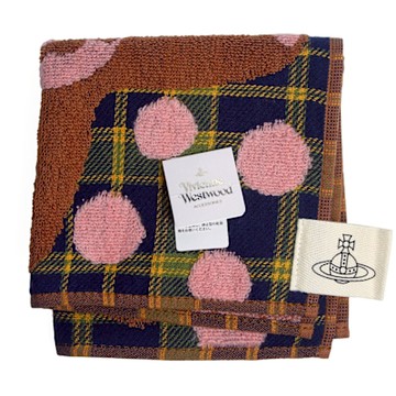 Vivienne Westwood   可愛熊熊大LOGO純棉小方巾(棕色)