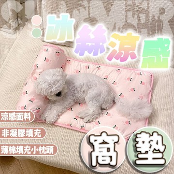 台灣出貨 寵物冰絲墊 寵物靠枕冰絲涼墊 寵物涼墊 靠枕 狗窩 狗狗涼墊 寵物床 寵物墊 貓窩 冰絲墊 涼感墊 涼感床