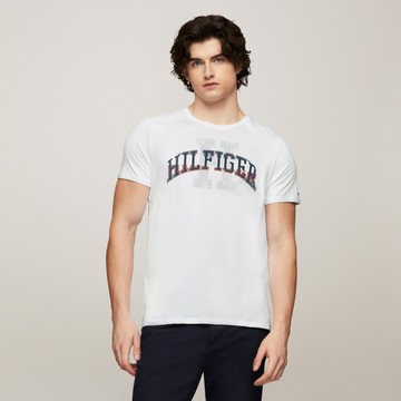 【Tommy Hilfiger】Frederick Hilfiger印花T恤_白色