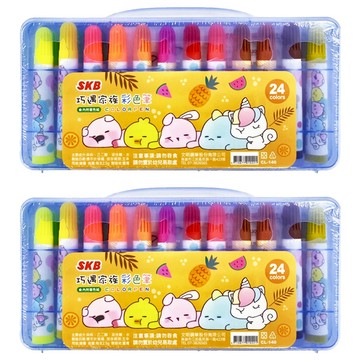 SKB 文明 巧遇家族彩色筆  24色  2盒