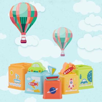 【包郵】早教套套圈套杯培養動手能力疊疊杯疊疊樂圖形認知玩具