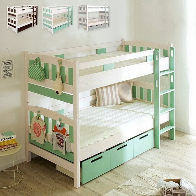 引き出し収納 ハンガーフック付き 2段ベッド 二段ベッド 二段ベット 2段ベット 木製 耐震 宮棚付き 引き出し 収納 Emma エマ 3色対応 通販 Lineポイント最大0 5 Get Lineショッピング