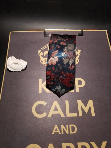 藍色真絲花卉領帶情人節禮物