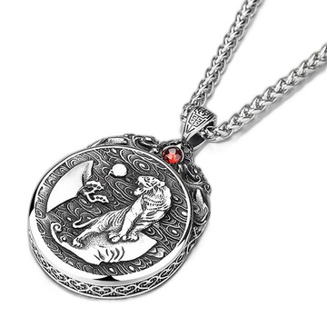 LEEHER 護身符吊墜 禮物 鈦鋼項鍊 宗教飾品 男士項鍊 項鍊 生肖吊墜 841
