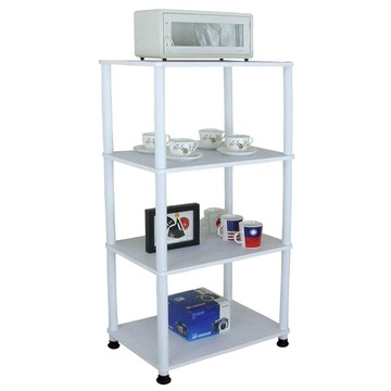 【頂堅】四層長管-置物架/電器架/收納架-寬60x深40公分-三色可選素雅白色