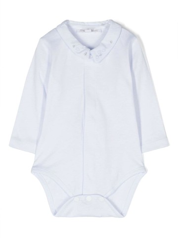 Tartine Et Chocolat - sheep-embroidered cotton bodysuit - kids - Cotton - 9 mths - Blue