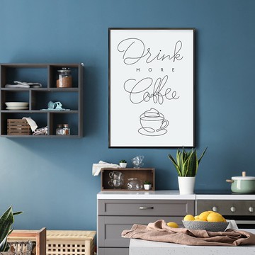 多喝咖啡 - 廚房裝飾掛畫/咖啡廳裝飾/餐廳擺設/邊櫃擺設/開店禮