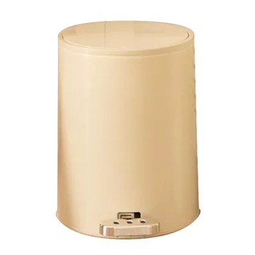 沐慕家居 帶蓋垃圾桶 PP塑料材質  小(28 x 22.5cm)  奶茶色  1個