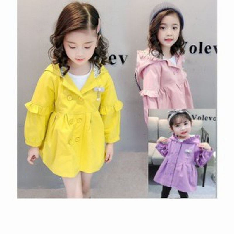 子供服 キッズ フリル とうさみみが可愛い フード付きコート 3色 ピンク イエロー パープル 可愛い おしゃれ 女の子 90 100 110 1 通販 Lineポイント最大1 0 Get Lineショッピング