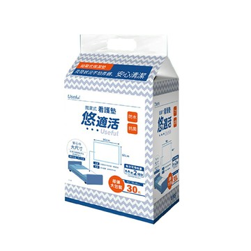 來而康 Useful 悠適活 拋棄式保潔墊 60x90cm 30片/包 4包/箱販售 拋棄式 護理 保潔墊 看護墊