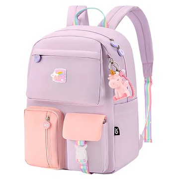 Kori Deer 馬卡龍跳色超輕減壓護脊書包 適合1-4年級兒童雙肩背包  29 x 16 x 41cm  紫色  1個