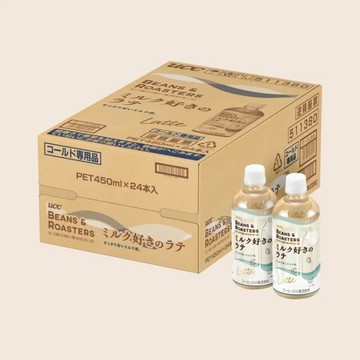 *貪吃熊* 箱出 日本 UCC BEANS&ROASTERS 咖啡 450ml*24瓶箱 拿鐵 醇厚奶香拿鐵