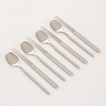 DALPAENGI LIVING 四人份餐具組  1組  暖灰色  勺子 4p + 筷子 4p