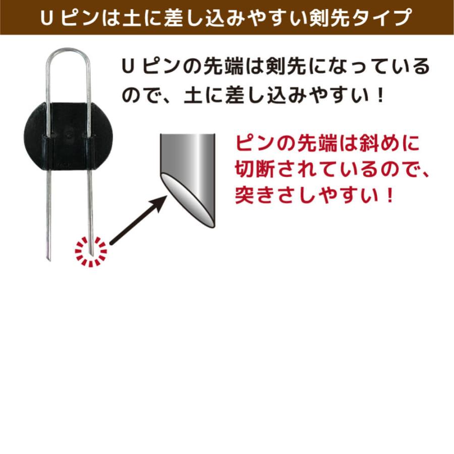 らくらくシート押さえピン 長さ30cm 入 園芸 庭 畑 杭 防草シート シート固定 押さえ ピン Uピン 便利