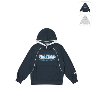 【FILA】KIDS 孩童款 長袖連帽T恤-深灰 1TEZ-8703-RG