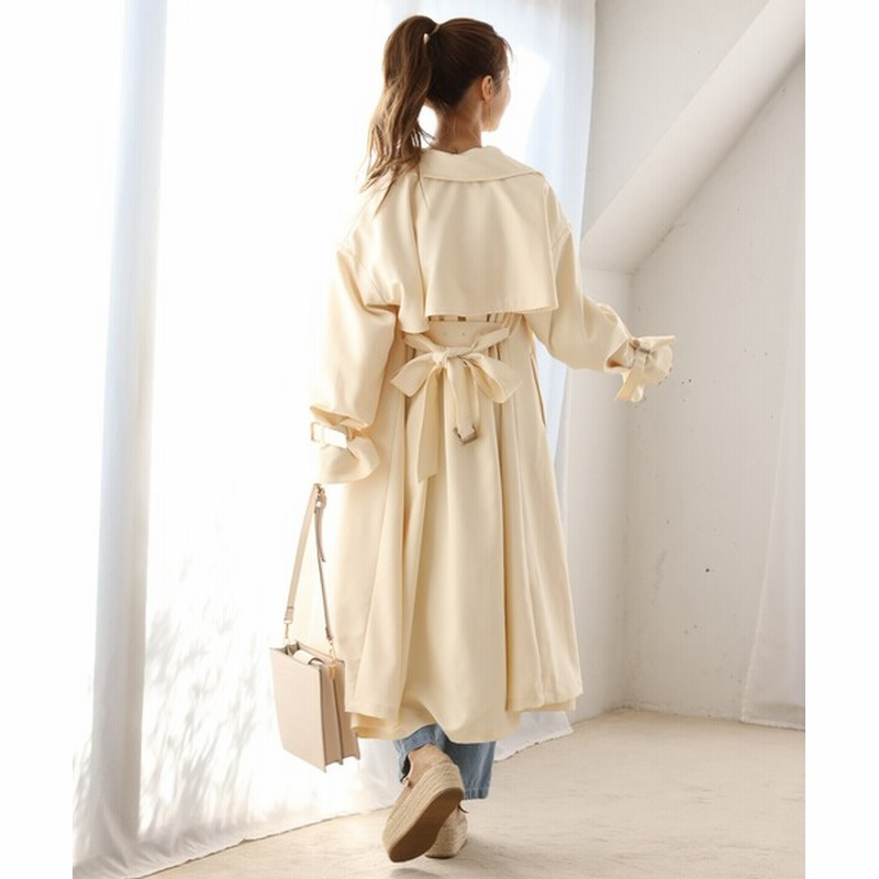 One After Another Nice Claup S M L身長別に選べる ひらっと揺れるシルエット フレアロングトレンチコート Women ジャケット アウター トレンチコート 通販 Lineポイント最大get Lineショッピング