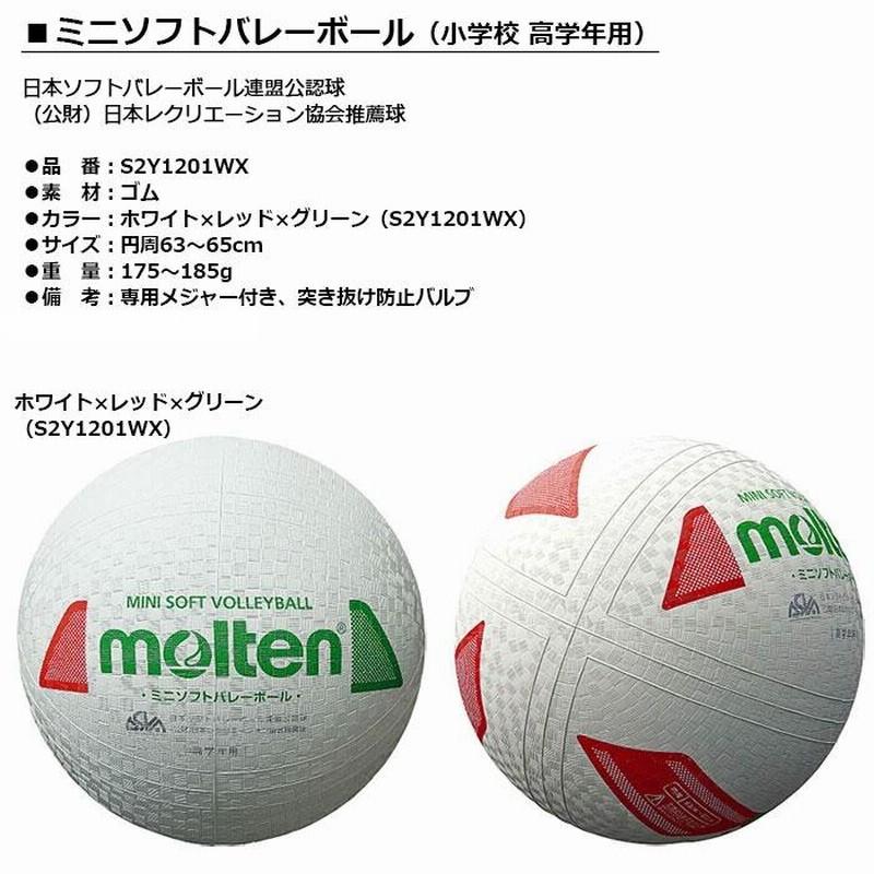 molten -モルテン- ミニソフトバレーボール 小学校 高学年用 S2Y1201WX