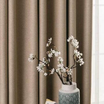 小銅板 魔鬼黏窗簾 2片  150 x 85cm  雙面麻可可色