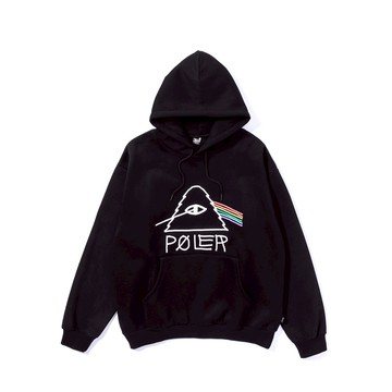 日本限定 POLER PSYCHEDELIC HOOD 山型眼彩虹經典帽T / 黑色