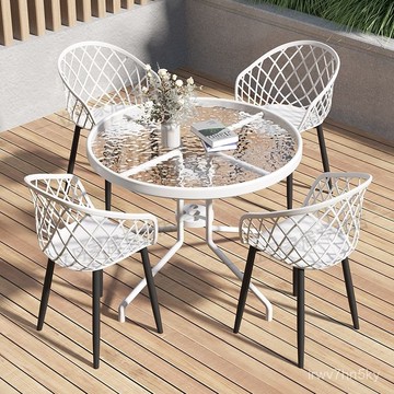 ✅可開統編 優質品質 戶外桌椅組閤庭院花園休閒簡約陽臺小茶幾奶茶店外擺靠背椅子 洽談桌 茶幾桌 小戶型餐桌