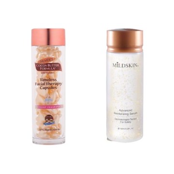 【1+1抗漲配】煥白修護組 MILDSKIN 賦活皙白青春露5件+美國帕瑪氏活妍滋養修護時空膠囊-TV