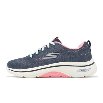 Skechers 健走鞋 Go Walk Arch Fit 2.0 女鞋 藍 粉紅 緩震 回彈 休閒鞋 125311NVHP