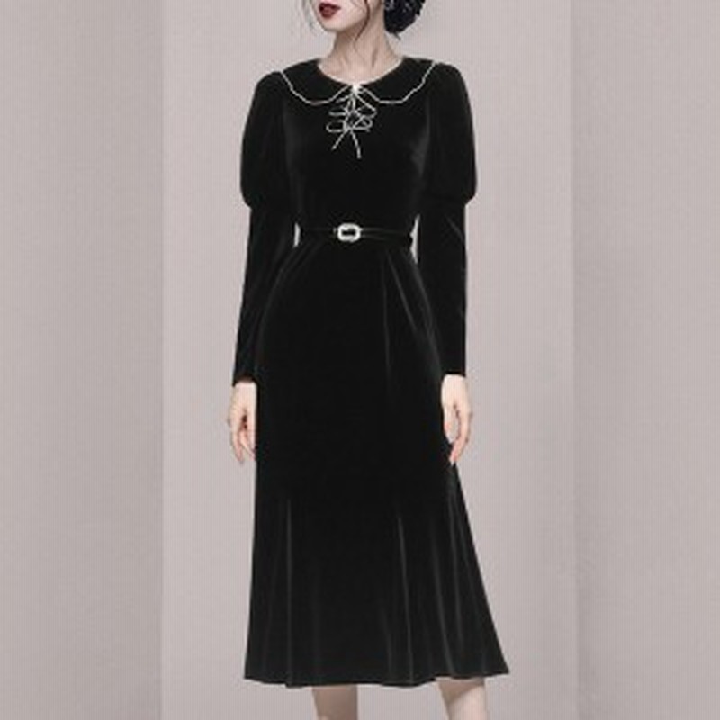 新作 21年 ベロアワンピース ベルベット ワンピースドレス 冬ワンピース 冬服 ワンピース 大人ワンピース冬 ワンピース 長袖 長袖ワン 通販 Lineポイント最大1 0 Get Lineショッピング