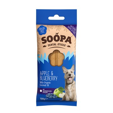 SOOPA 舒趴 潔牙棒系列 生機狗點心  蘋果藍莓  100g  1包