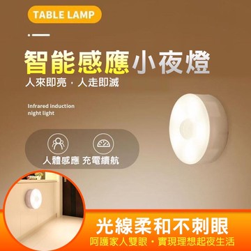 LED人體感應燈 磁吸式感應燈 USB充電 紅外線 櫥櫃燈 床頭燈 感應燈 小夜燈 led感應燈 【黃小鴨生活百貨】