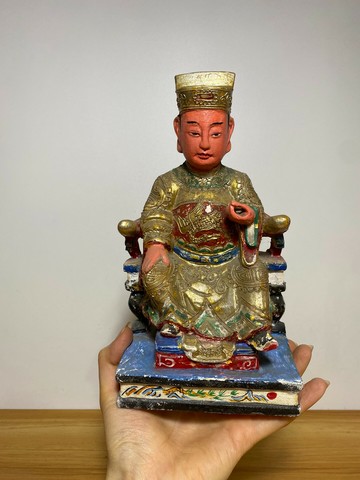 民國時期手工木雕造像，造君，造王爺，古體老木雕，古樸味濃郁十