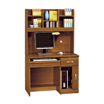 文創集 葛琳3.2尺實木鍵盤書桌組合-97x59x167cm免組