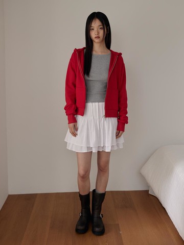 Tiered Mini Skirt [WHITE]