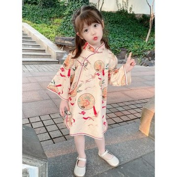 兒童旗袍秋季新款中國風寶寶洋氣公主裙改良原創中長款女童連衣裙