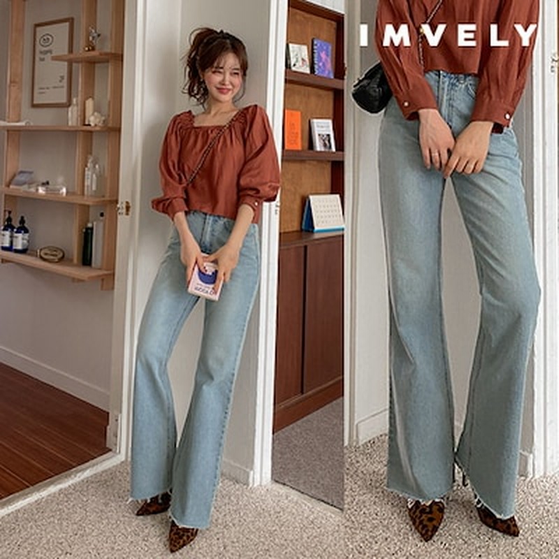 Imvely イムブリー公式 デイリーワイドブーツカットデニムパンツ 韓国ファッション デニム 通販 Lineポイント最大1 0 Get Lineショッピング