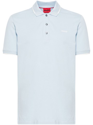 BOSS - logo-appliqué piqué polo shirt - men - Cotton/Elastane - M - Blue