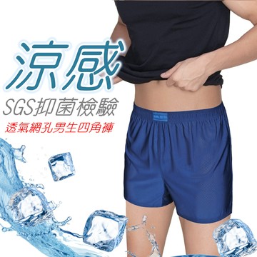 男生透氣洞洞四角褲 SGS抗菌認證 吸濕排汗 抑菌 網孔 夏季 輕薄速乾 男生平口褲 男士內褲 涼感 石墨烯 情人節禮物