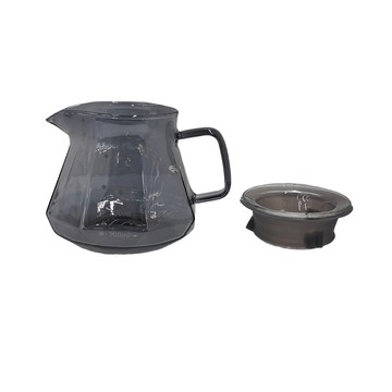 卡特屋 黑曜石咖啡分享壺 450ml 含壺蓋 無鉛耐熱玻璃  菸灰色  1個