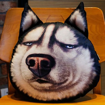 【🐶爆笑解壓】3D哈士奇狗頭抱枕 搞怪滑稽單身狗公仔 汽車腰靠沙發靠墊 仿真二哈抱枕 柔軟治癒系 創意禮物 辦公居家必備