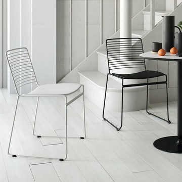 【雲渡小鋪】輕奢鐵藝餐椅子北歐白色椅家用簡約休閑凳戶外靠背拍照椅