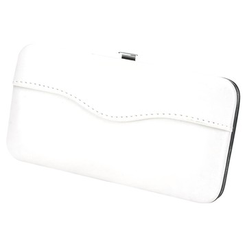 理享家 美睫紋繡鑷子皮革收納盒 白色 多槽位設計 方便收納  1個