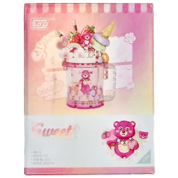 LoZ 積木玩具 4201 雪糕流沙杯  芝士草莓 粉色  1個
