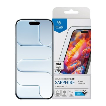 imos 2.5D亮面 RPF80低藍光藍寶石玻璃貼  iPhone 17 Air  1個
