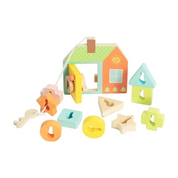 Classic WORLD 客來喜 經典木玩 蒙式學習趣味門鎖 20143  混和顏色  1組