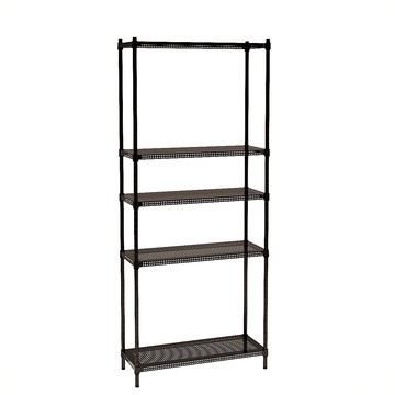 [客尊屋]粗管/沖孔/35x90x210hcm 黑武士沖孔 五層架黑武士